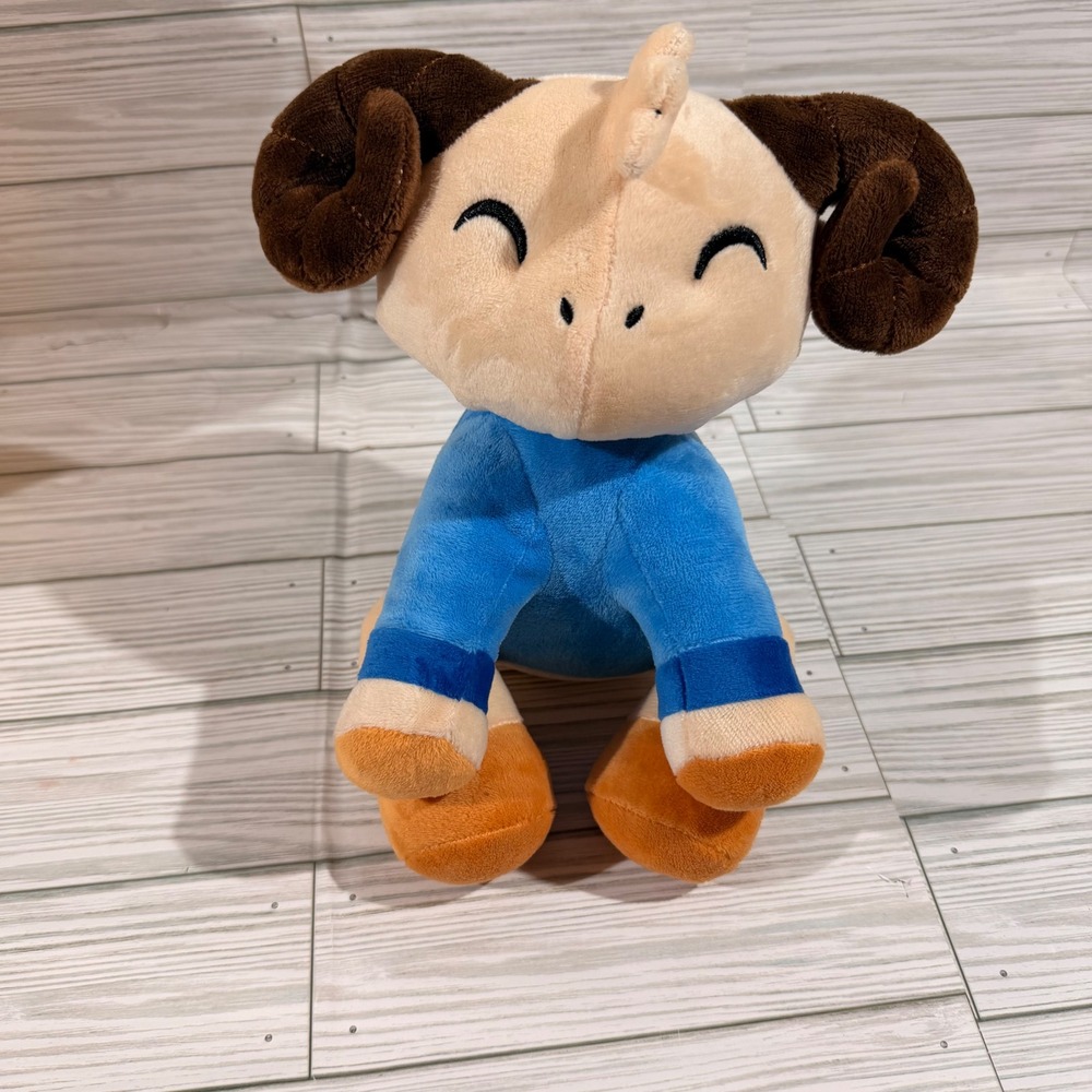 Youtooz Jschlatt Ram Plush Sitting Blue Sweater 9 Inch Stuffed Animal Toy